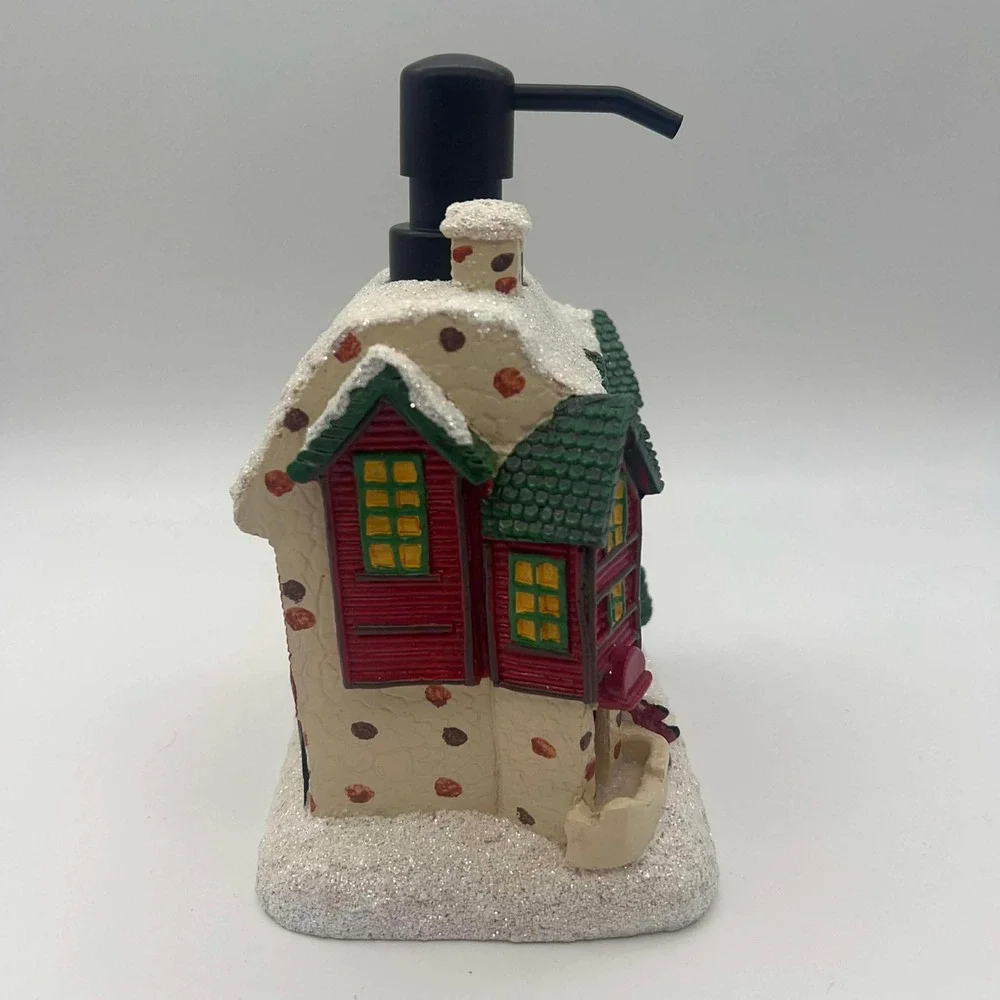 Christmas‎ Ski Lodge Soap Dispenser Snowman Tree Winter Holiday Decor